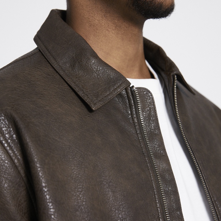 Faux leather jacket "Blank" Dark Brown